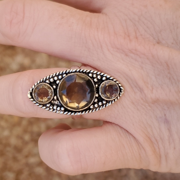 New Smoky Topaz Silver Ring. - Picture 4 of 10